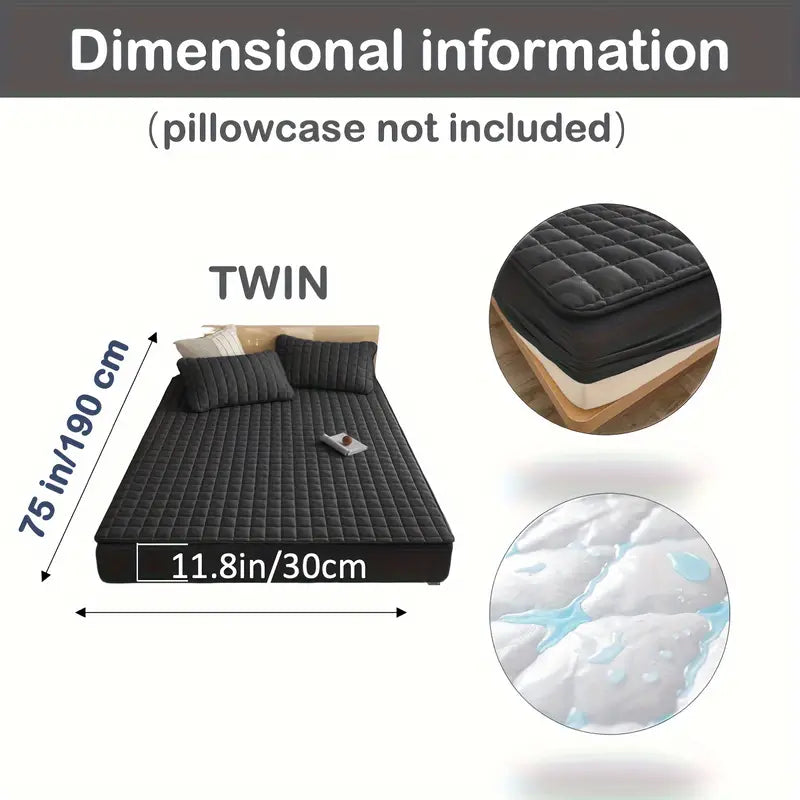 1pc Quilted Waterproof Comfortable Mattress Cover