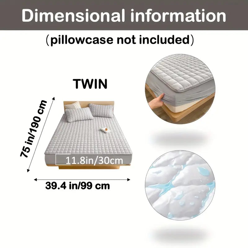 1pc Quilted Waterproof Comfortable Mattress Cover