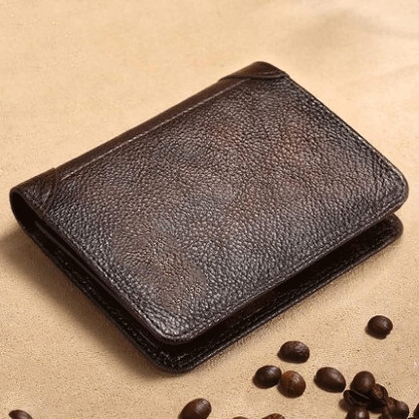 RFID Genuine Leather Trifold ID Window Men's Wallets