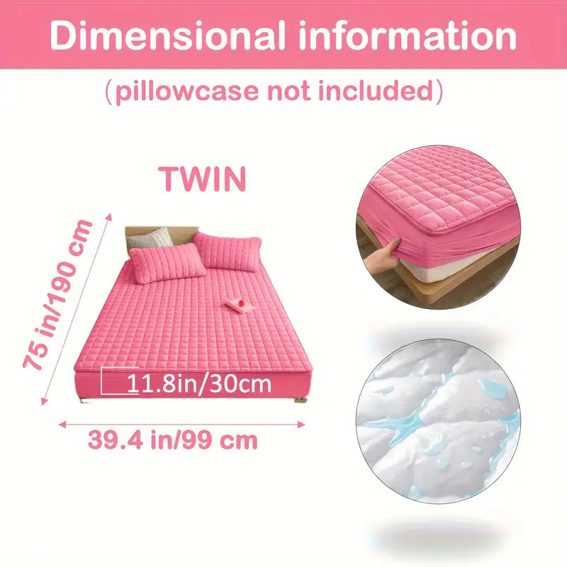 1pc Quilted Waterproof Comfortable Mattress Cover