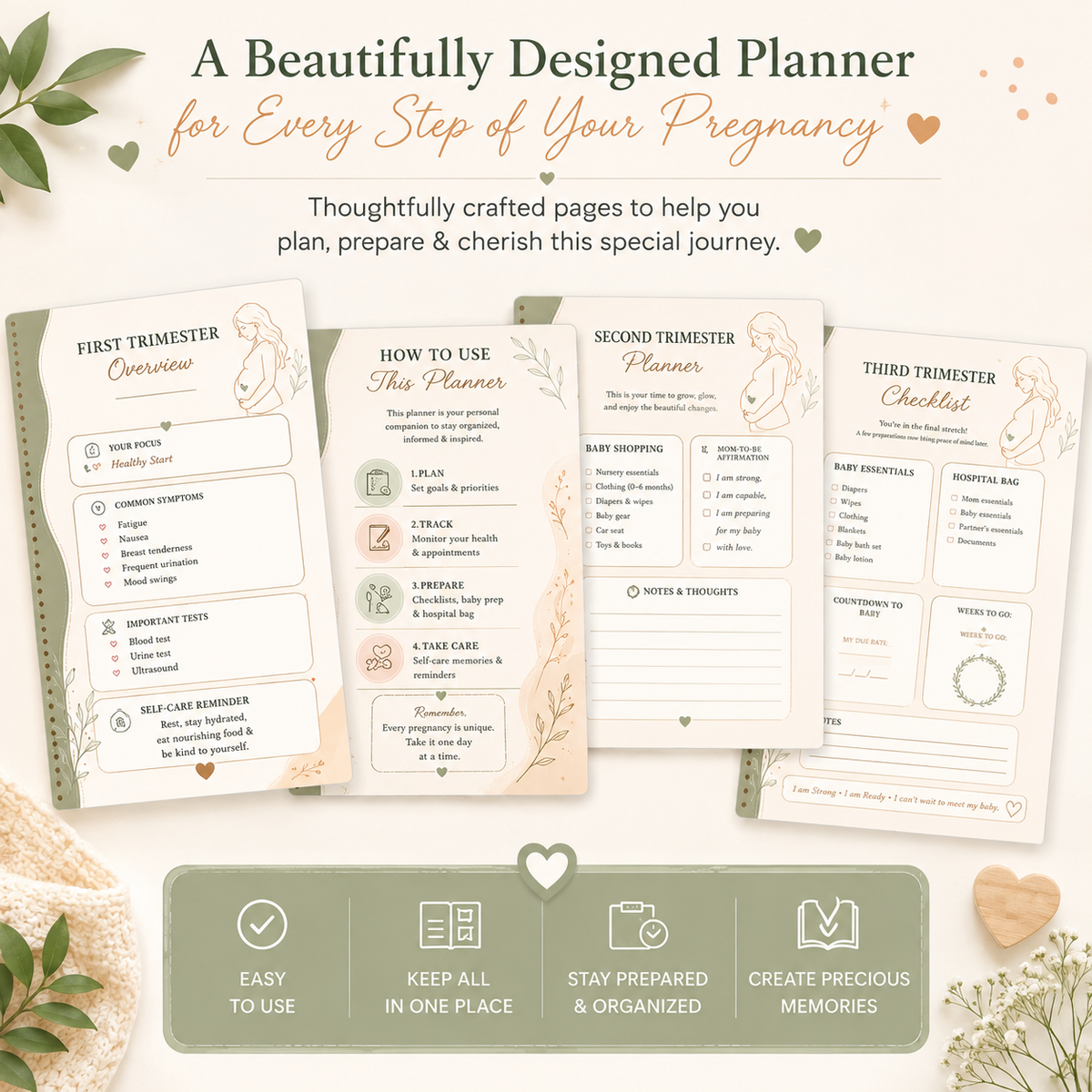 Pregnancy Trimester Planner for Moms-to-Be