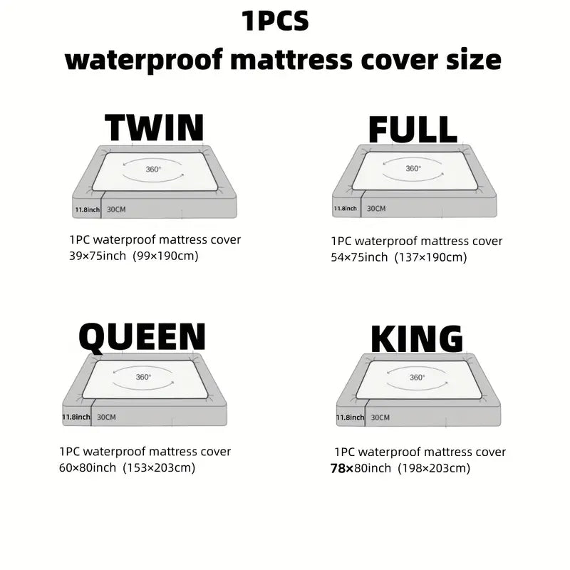 1pc Quilted Waterproof Comfortable Mattress Cover