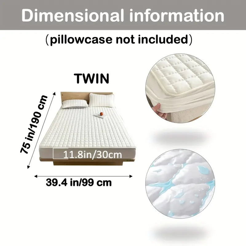 1pc Quilted Waterproof Comfortable Mattress Cover