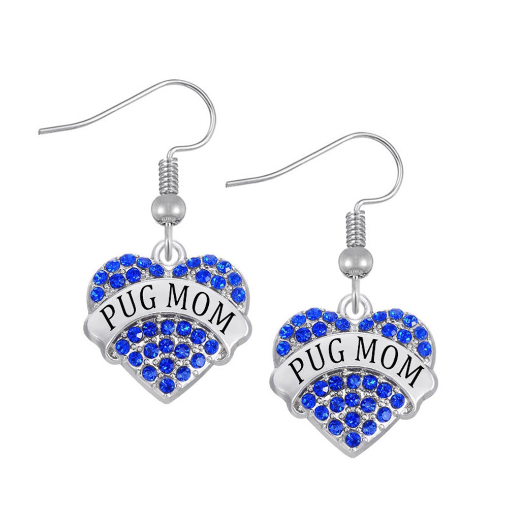 Limited Edition - Rhinestone Pug Mom Earrings