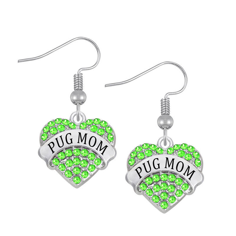 Limited Edition - Rhinestone Pug Mom Earrings