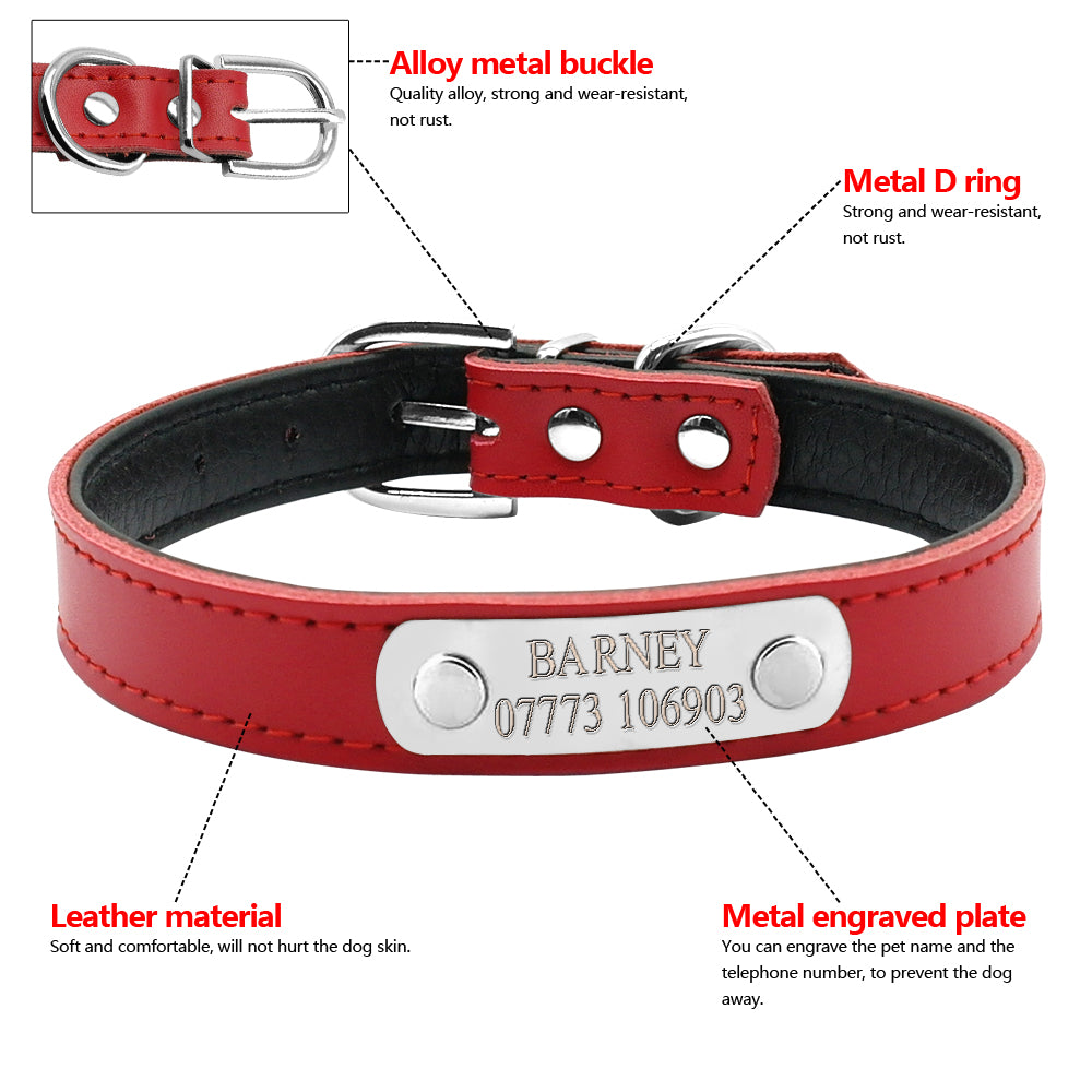Leather Personalized Dog Collars