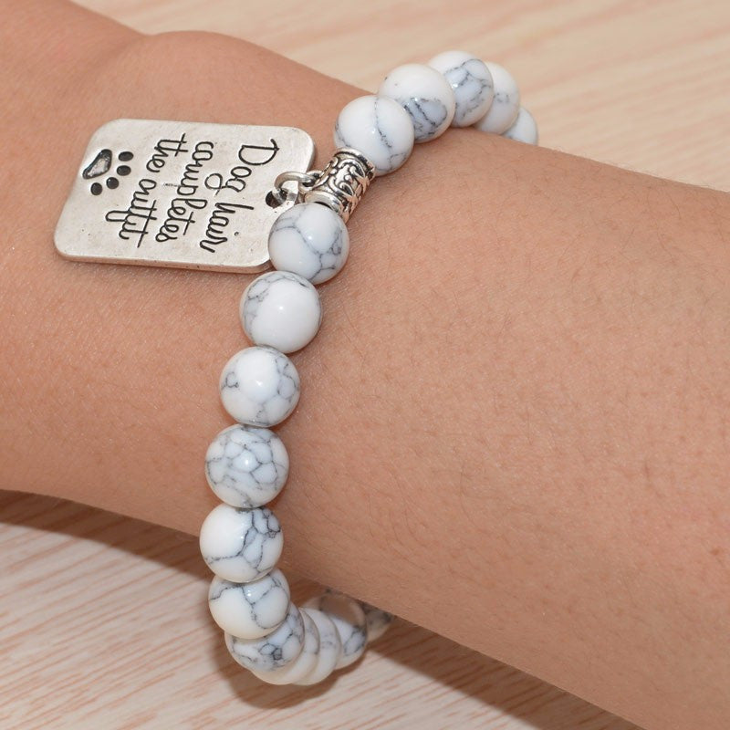 Turquoise bead "Dog hair completes the outfit" Bracelet